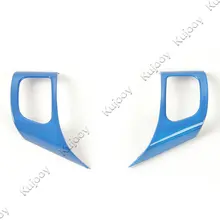 2Pcs ABS Red / Blue/ Chrome Car Steering Wheel Button Frame Ring Trim For Jeep Wrangler TJ 2GEN 1997-2006 Interior Car Styling