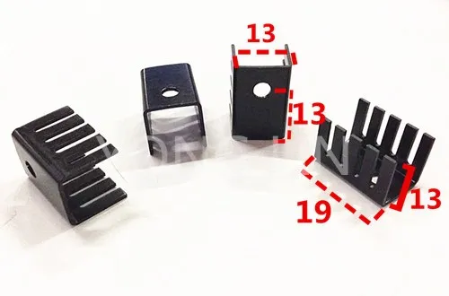 

Free Shipping 100pcs Heatsink13*13-19MM  TO-220 Transistor radiator/ Aluminum Radiator / Aerotron radiator small