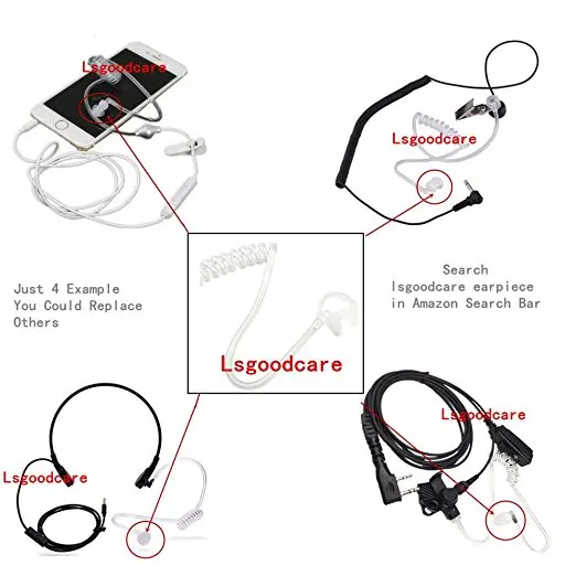 Clear-5-Pair-Medium-Silicone-Earmold-Earbud-for-all-Two-Way-Walkie-Talkie-Radio-Air-Acoustic