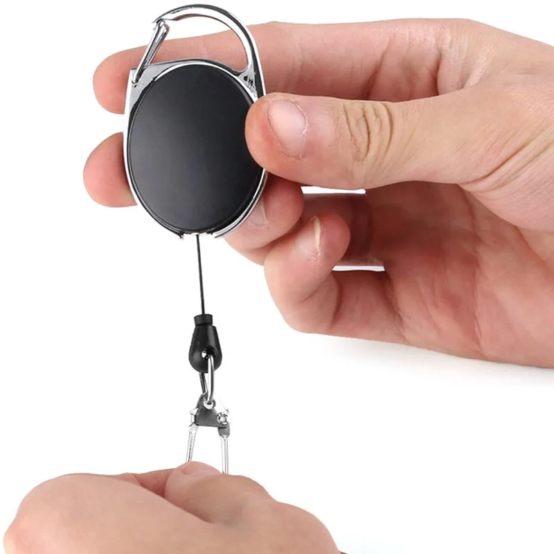 

2019 Fashion 1PC Retractable Reel Key Chain Pull Key ID Card Badge Tag Clip Holder Buckle Rope buckle