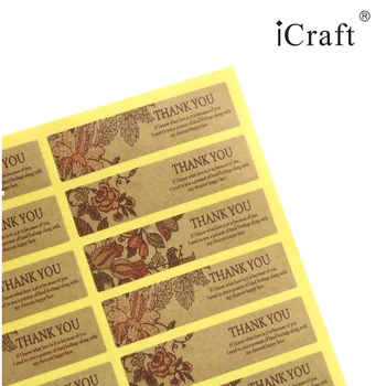 

New 1080pcs Flower Thank you Kraft Seal Sticker Party Favor Bag Candy Box Decor Gift Seal Label Sticker