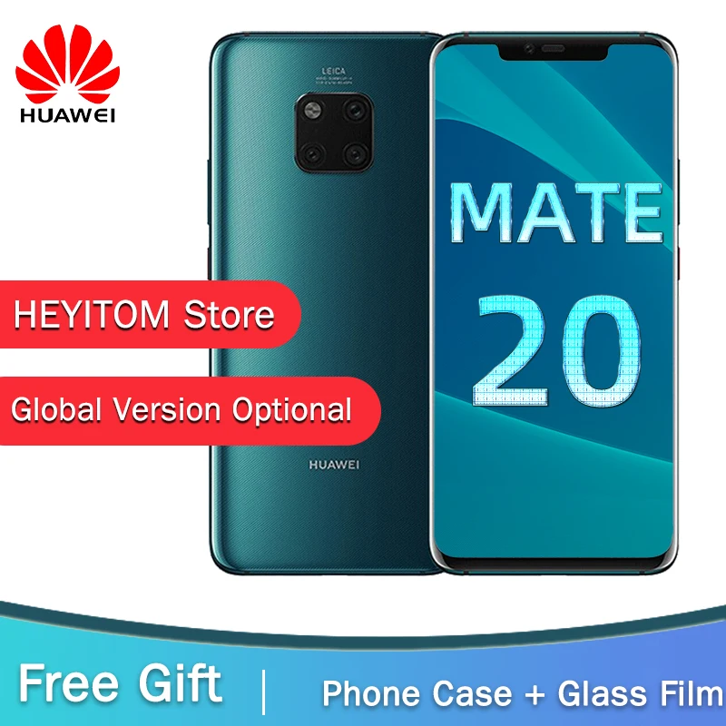 

Global Version Optional HUAWEI Mate 20 Pro Mobile Phone Full Screen Waterproof IP68 40MP 4 Cameras Kirin 980 FACE ID UNLOCK