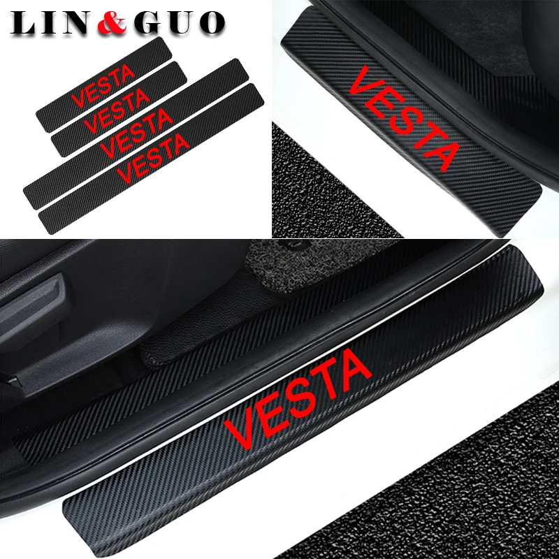 

Car Styling Carbon Fiber Scratch-proof Strip Stickers for lada VESTA niva kalina priora granta largus vaz samara