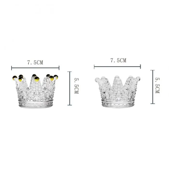 Милый хрустальный стеклянный подсвечник корона пепельница подсвечник для дома автомобиля 66CY