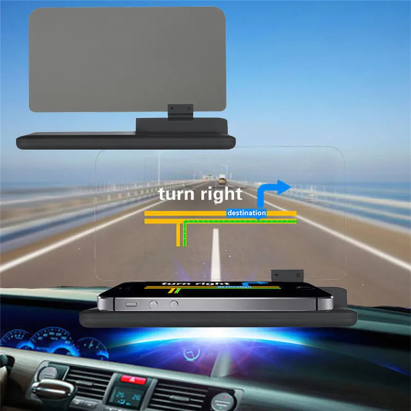 Универсальный H6 проектор для смартфона HUD держатель дисплея Автомобильный gps навигатор Автомобильный держатель Подставка держатель телефона черный нескользящий коврик