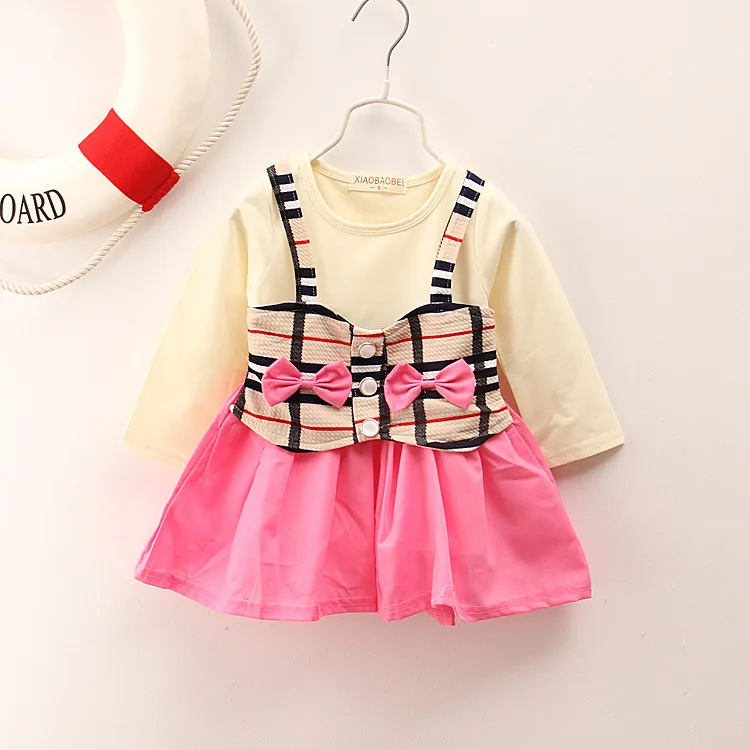

2019 baby girl costume baby suit printed checked dress for baby girls princess dress kids dresses for girls