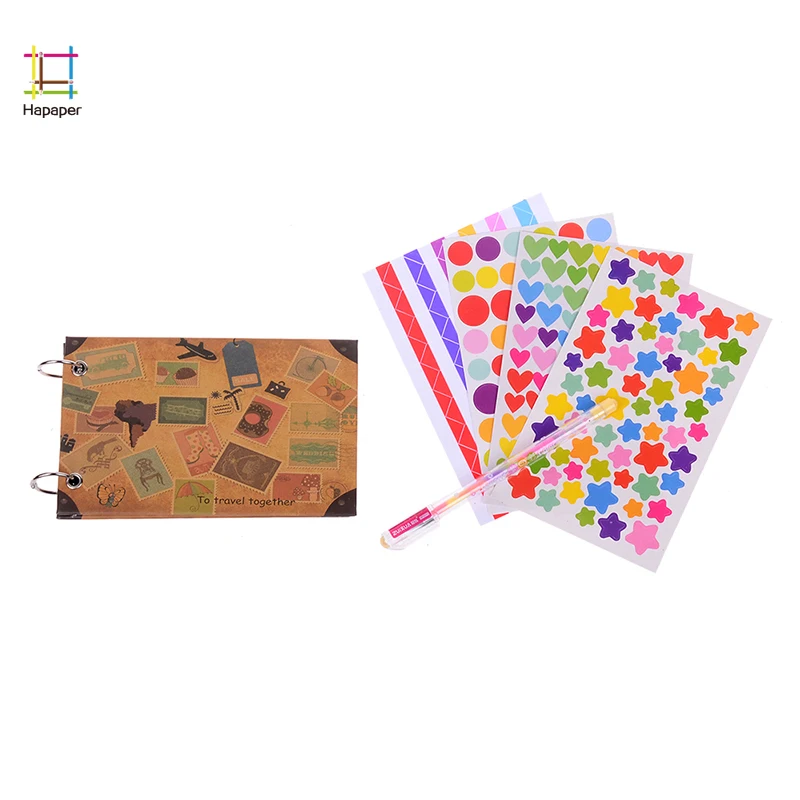 Baby Kids DIY Handmade Self Adhensive 5 Inch Mini Couple Love Travel Vintage Scrapbook Wedding Children Photo Album