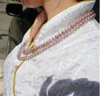 

single strands8-9mm south sea round lavender pearl necklace 38inch 14K Gold Clasp KKK