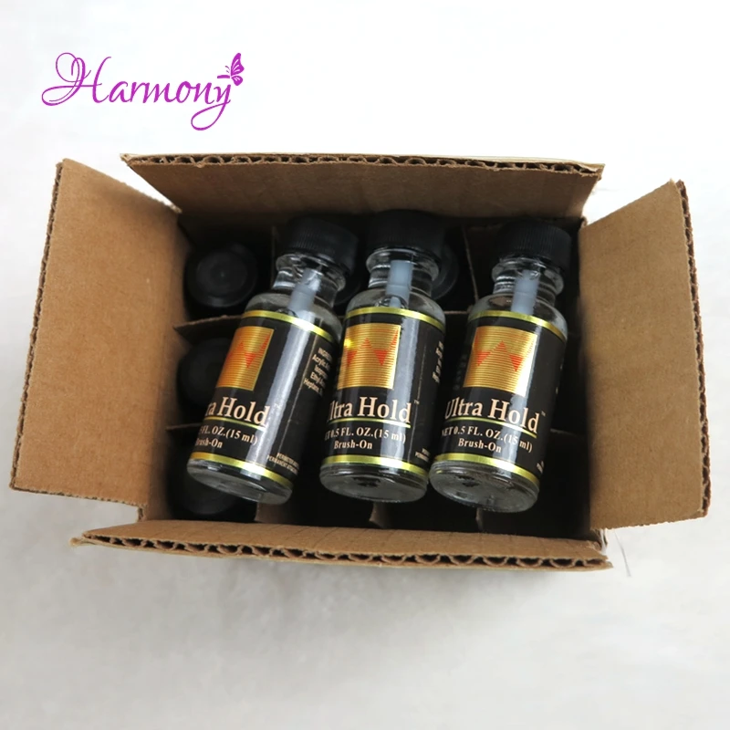 3 bottles Waterproof professional hair glue ULTRA HOLD LACE WIG ADHESIVE GLUE BY WALKER TAPE 0.5 OZ WITH BRUSH wig glue toupe