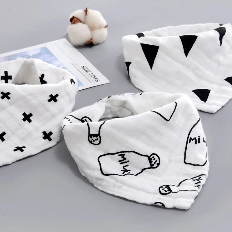 

Milk Bottle Print Baby Saliva Towel Infant Kids Triangle Head Scarf Bandana Feeding Bib Cloth Saliva Towel Baby Bibs Burp Cloth