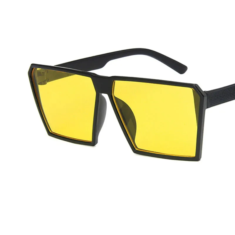 SO& EI квадратные детские солнцезащитные очки для мальчиков и девочек, солнцезащитные очки с защитой от уф400 лучей, солнцезащитные очки для детей, подарочные очки Gafas - Цвет линз: Bright black yellow