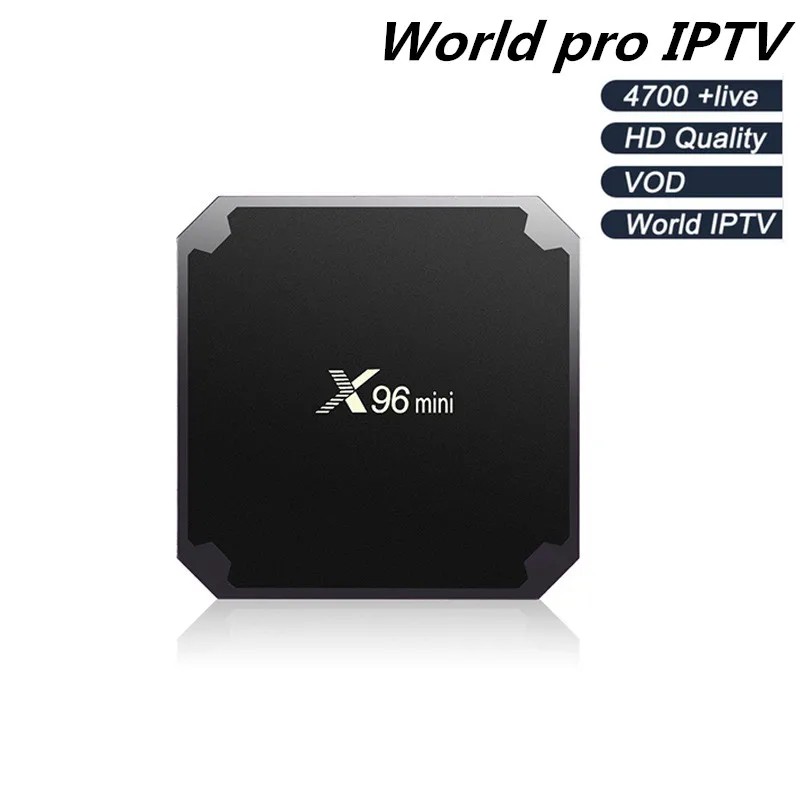 

X96 World pro IPTV X96 mini 4k Android 7.1 TV Box with 4800+ VOD LIVE IPTV Turkish US UK Isreal HDMI 2.0 x96mini Smart tv Box