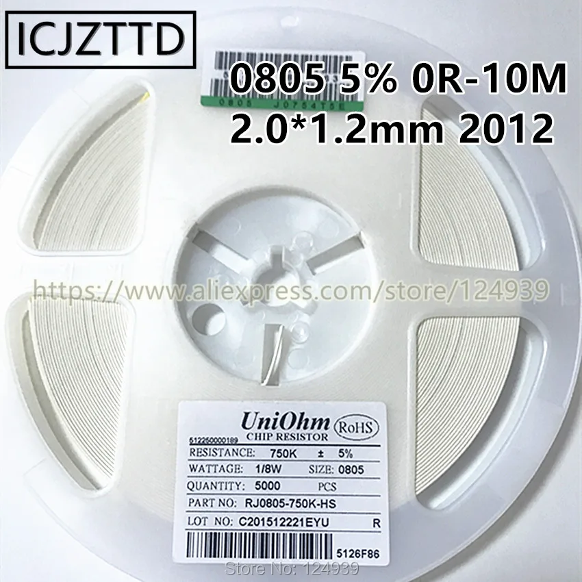 100 шт. 1/8 Вт RJ 0805 5% 2012 2 0*1 мм RES 7.5R 7R5 8.2R 8R2 9.1R 9R1 10R 11R 12R 13R 15R 16R 18R 20R 22R 24R 27R 30R 33R 36R 39R |