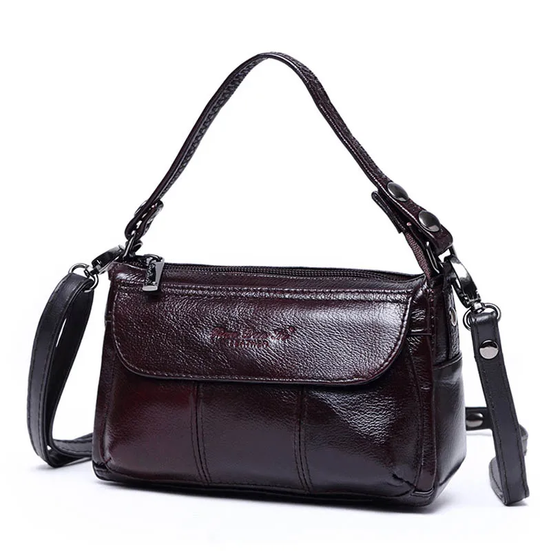 New Fashion Mini Genuine Leather Bag Women's Cross Body Shoulder Bags Ladies Cowhide Messenger Bag Cell Phone Case Punch Bag