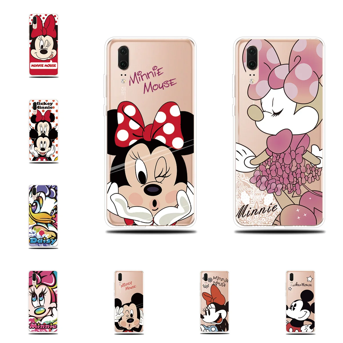 

Silicone Phone Case For Huawei P8 P9 Lite 2017 P10 P20 Lite Pro Cover Mickey Minnie Mouse Pattern For Huawei P20 Phone Case
