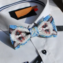 Новая мода Для мужчин Мужская серия картин высокого качества и синего цветов с бантом, Свадебный галстук жениха подарок на день рождения шафер жениха