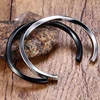 Black Silver Color Cuff Bangle for Man and Women Quality 316L Stainless Steel Punk Bangle Bracelet Titanium Jewelry 1