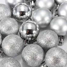 24 шт шикарные рождественские безделушки для елки простые блестящие рождественские украшения шар украшения серебро