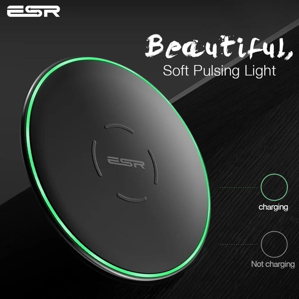 QI Wireless Charger 10W, ESR Ultra Thin 7mm Desktop Mini Fast Wireless Charger for iPhone X 8 Plus for Samsung Note 8 S9 S8 S7 QI Wireless Charger 10W, ESR Ultra Thin 7mm Desktop Mini Fast Wireless Charger for iPhone X 8 Plus for Samsung Note 8 S9 S8 S7