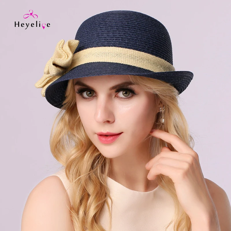 New Women Ribbon Round Summer Cap Summer Hats High Quality Hot Straw