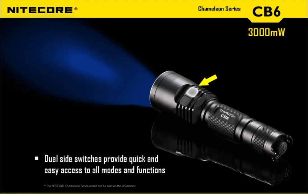 Nitecore CB6 CREE XP-G2 (R5) белый 440LM светодиодный фонарик + Мощный 3000 МВт синий свет, чтобы определить кровавый след фонарик