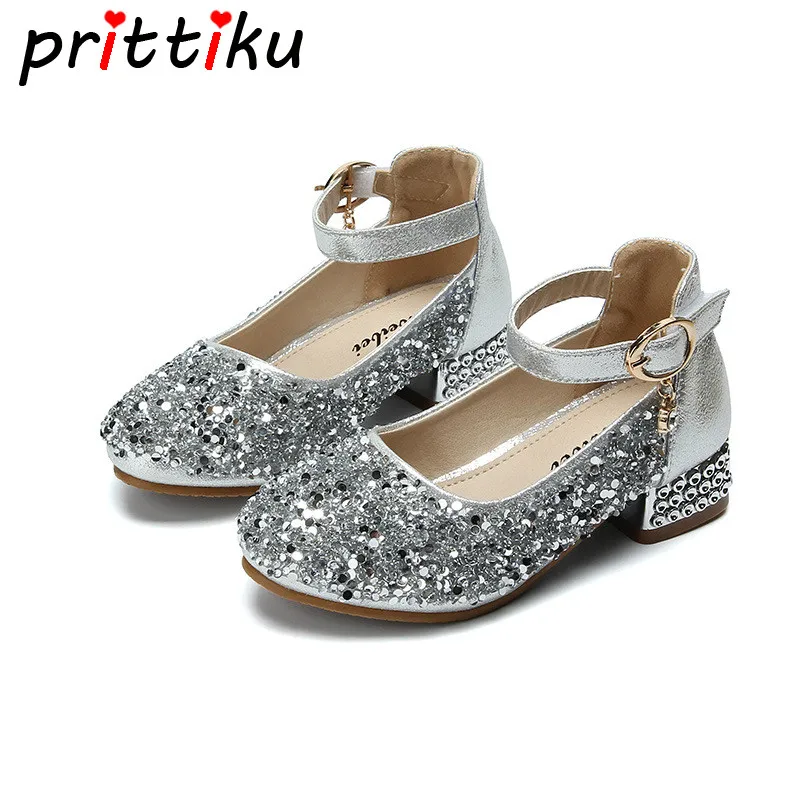 

Spring 2018 Toddler Girls Glitter Sequin Pumps Little Kid Princess Crystal Low Heel Party Wedding Pageant Communion Dress Shoes