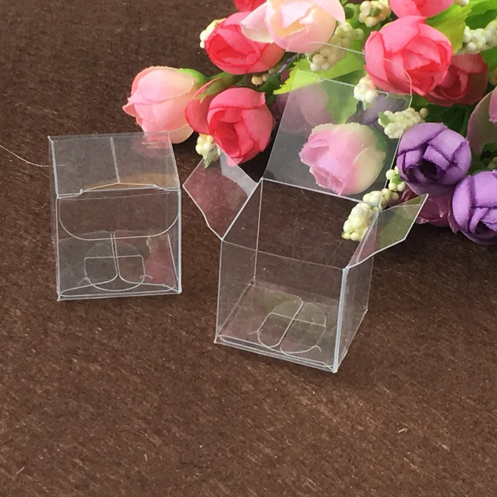 Buy 10pcs 14*14*14cm simple Clear Wedding PVC Box Gift
