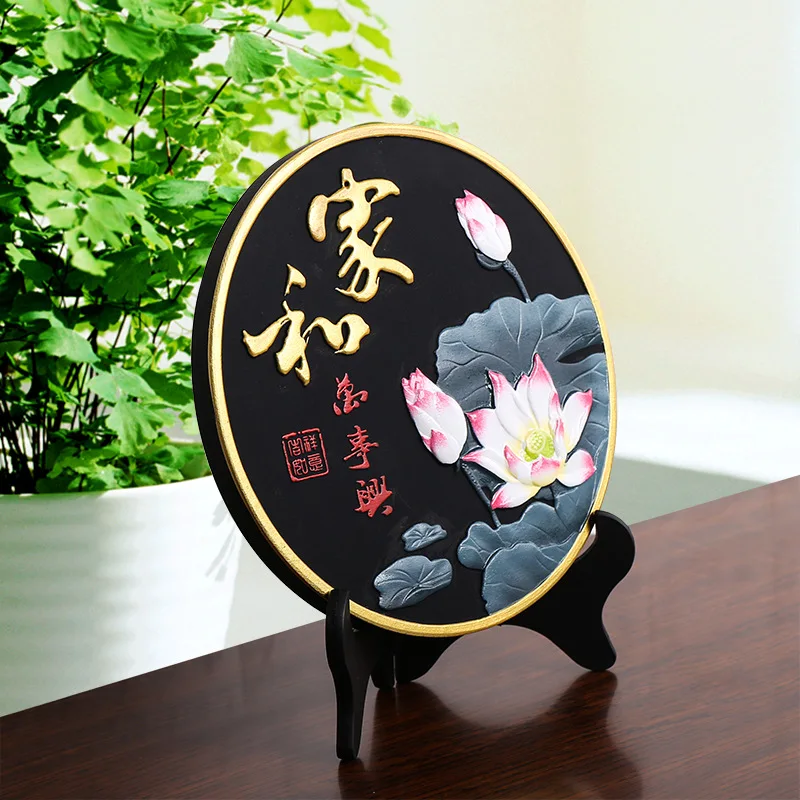 26.8 سنتيمتر عالية الصينية الفحم نحت الحرف اليدوية زينة التذكارية القرص خزانة تلفزيون مجلس الوزراء الزينة في المنزل