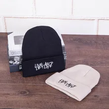 Зимняя вязаная шапка бини Мужская Вышивка буквами Skullies Beanies Зимние шапки для мужчин и женщин шапки Gorras Bonnet маска брендовые шапки