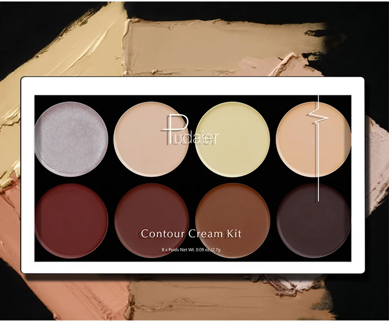 

Pudaier 1 Pcs 8 Color Makeup Contour Highlighter Cosmetic Powder Pearl Matte Pressed Powder Palette shadow Shading powder