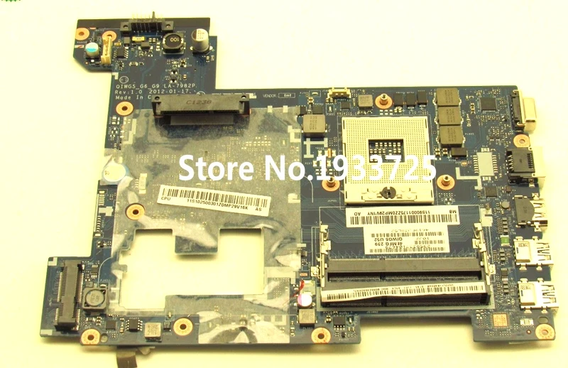 

100% original laptop motherboard QIWG5_G6_G9 LA-7982P for Lenovo G580 Integrated fully tested working well