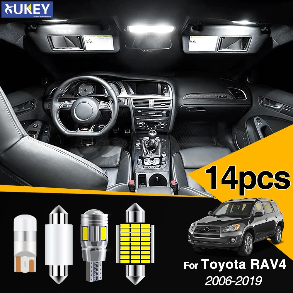 

Xukey Car Interior Dome Map LED Light Kit For Toyota RAV4 2006 2007 2008 2009 2010 2011 2012 2013 2014 2015 2016 2017 2018 2019