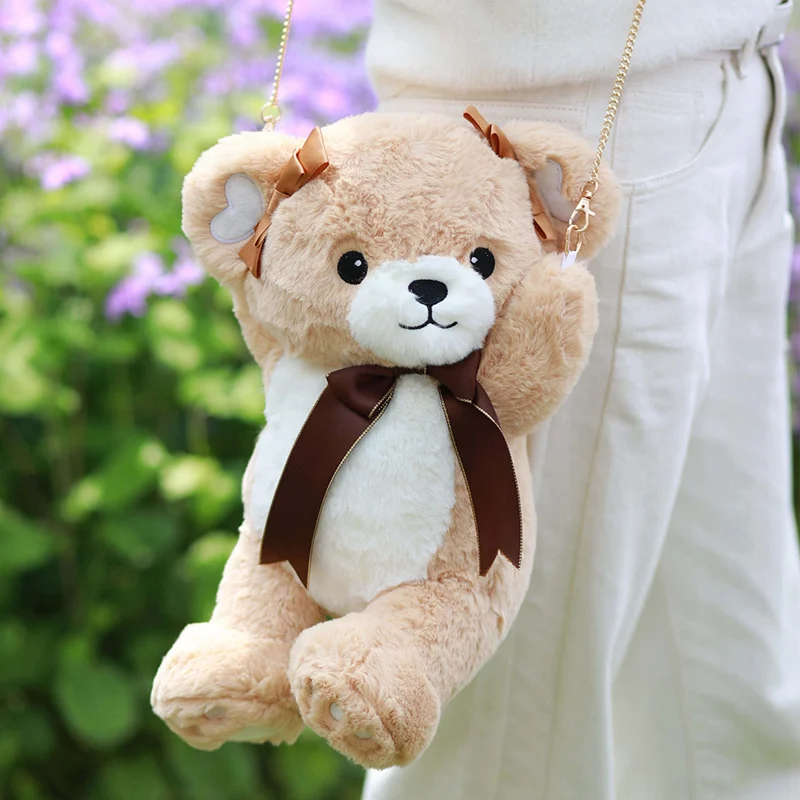Cute Bear Plush Shoulder Bag Messenger Bags Plush Purses little Stuffed  Animals | eBay