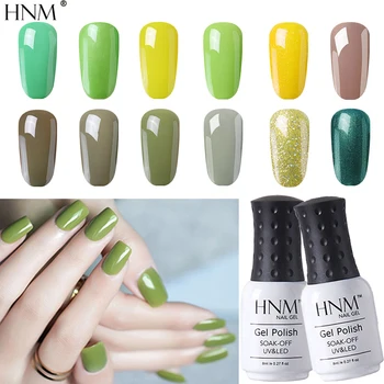 

HNM 8ML Green Series Turquoise Color Nail Gel UV LED Soak Off Long Lasting Gel Nail Polish Lacquer Varnish Spring Summer Color