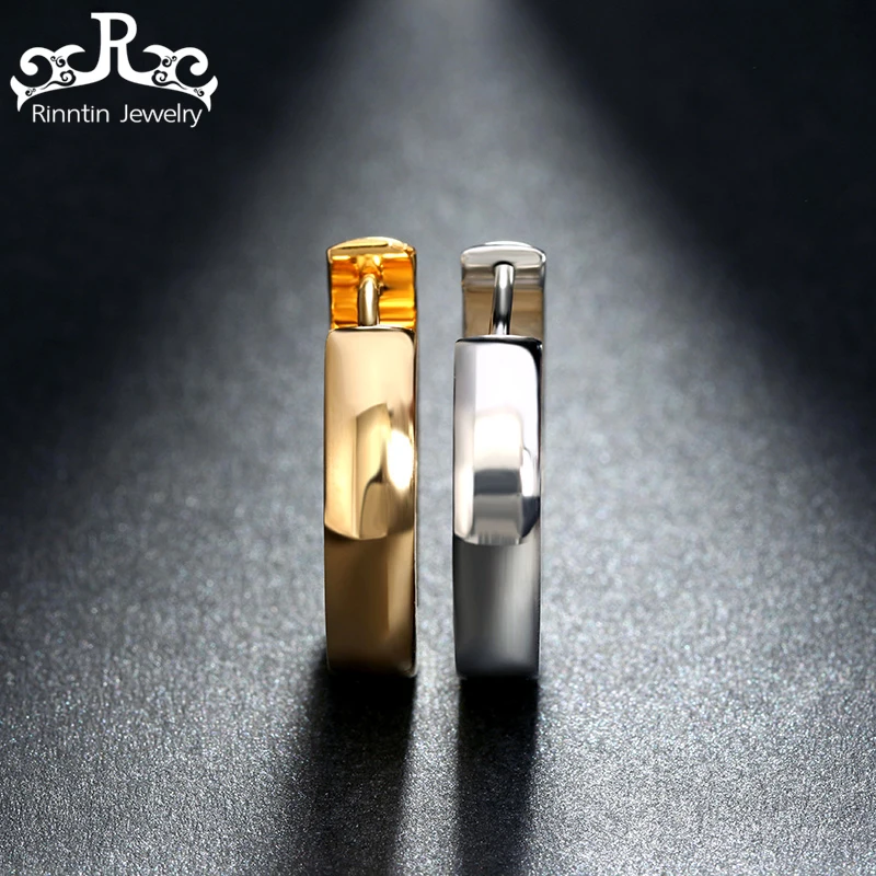

ORSA JEWELS Beautiful Stainless Steel Female Earrings Round Circle B High Polished Stud Earrings Party Fashion Jewelry DGTE16