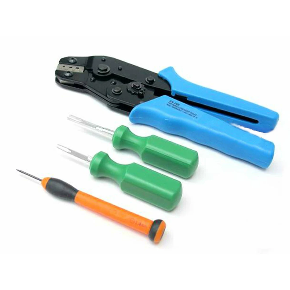 

Connector Terminals Pin Crimping Crimper Remover Removal Tool Kit AWG28-18 2.54mm 3.96mm 0.1-1.0mm2
