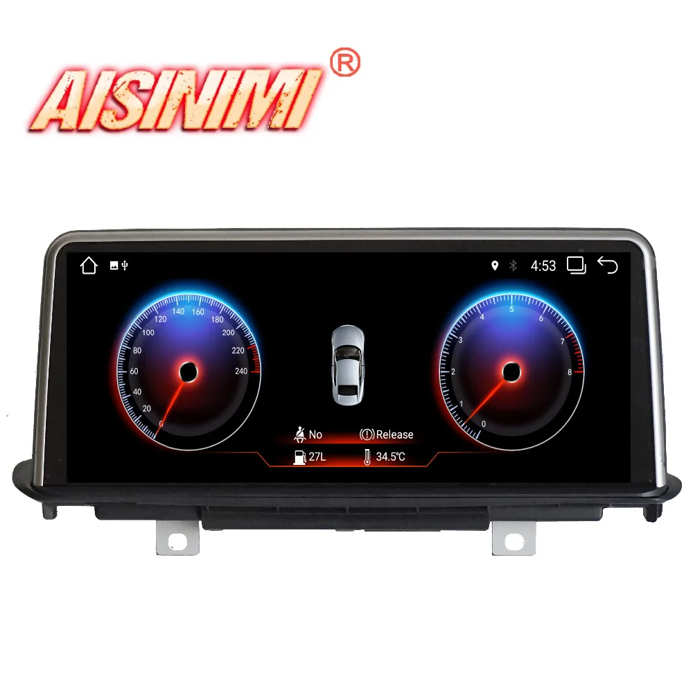 Perfect AISINIMI Android 9.0 PX6 Car Dvd Navi Player FOR BMW X5 F15 (2014-2017) NBT System car audio gps stereo auto monitor all in one 4