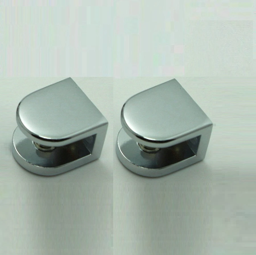 Pack of 2 Chrome No Drill Fixed Panel Glass U Clamp for 6mm 10mm Glass