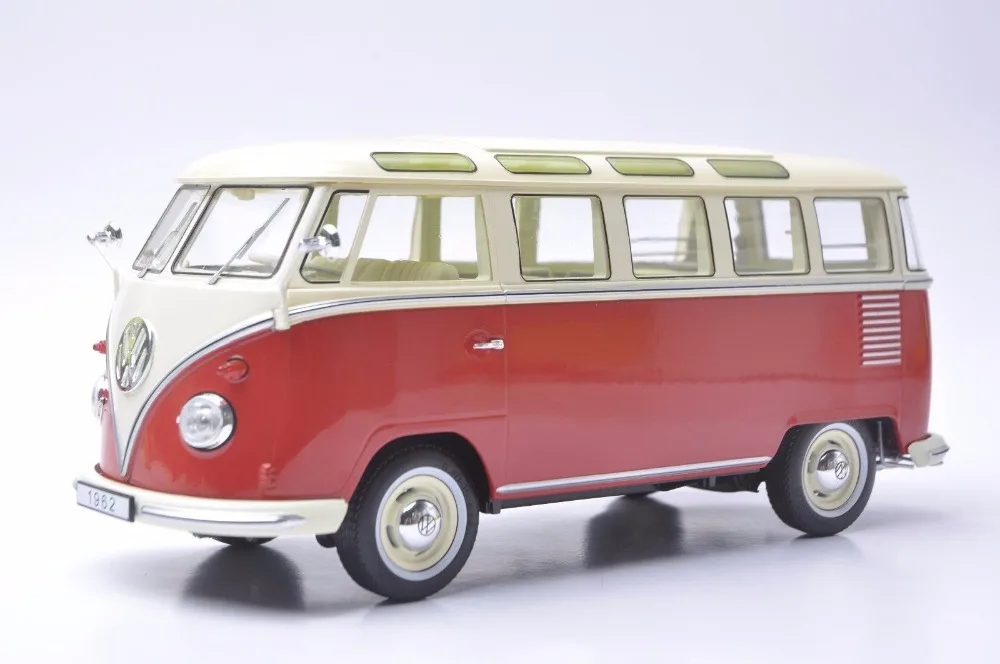 118 Diecast Model for Volkswagen VW T1 Samba 1962 Red&White Bus Kombi