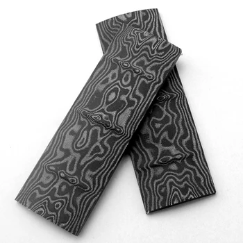 

Polished Knife handle Micarta shank Patch Space board linen Mikata Damascus pattern 120*40*7.7mm