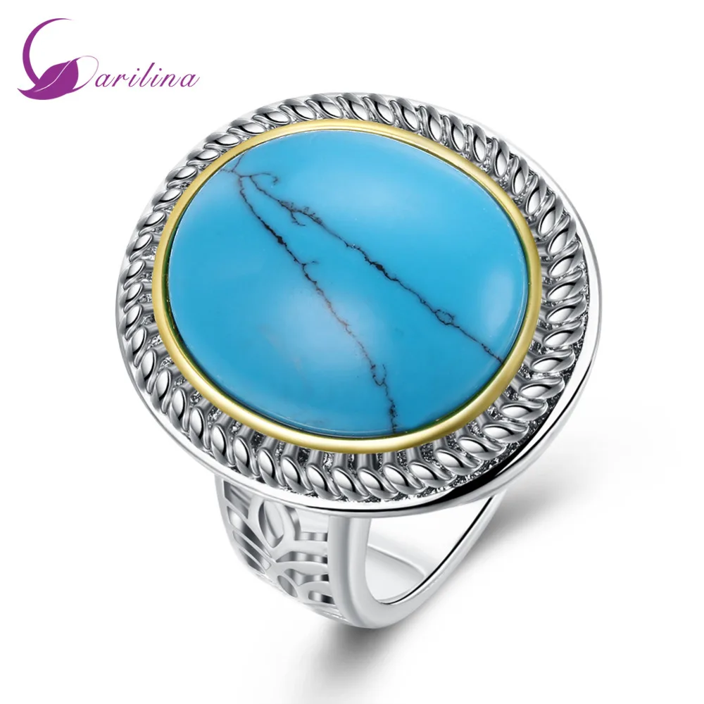 

Blue stone 925 Sterling Silver Overlay ring high fashion ring authentic Korean flat ring R2063