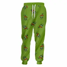 Хороший бренд 2D принт Брюки-лягушка тренировочные Мужские штаны для бега, джоггеры забавные мультяшные Брюки Полная длина шнурок эластичный пояс брюки