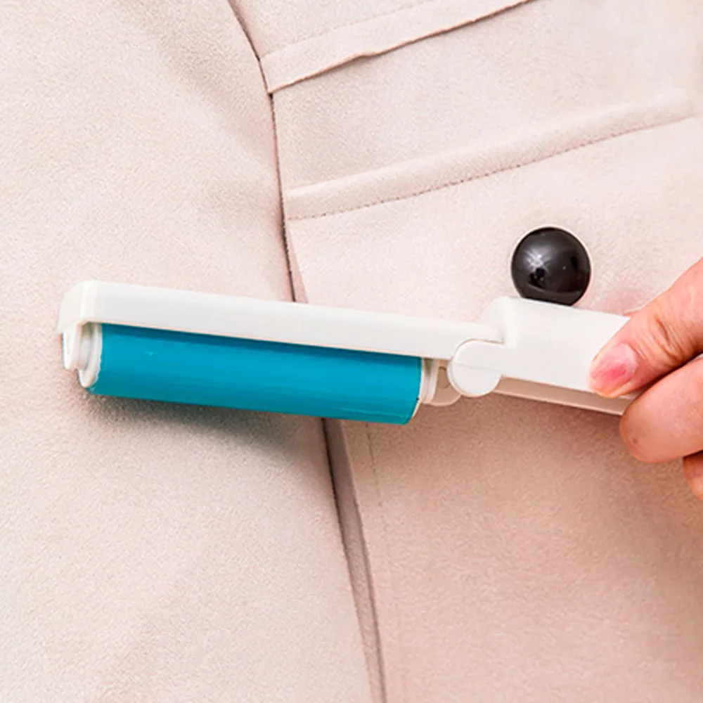 1 PC Portable Sticky Washable Dust Lint Roller With Cover for Fluff