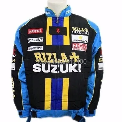 

New Blouson Cotton for male SUZUKI Jacket winter BLEU Men full embroideried coat