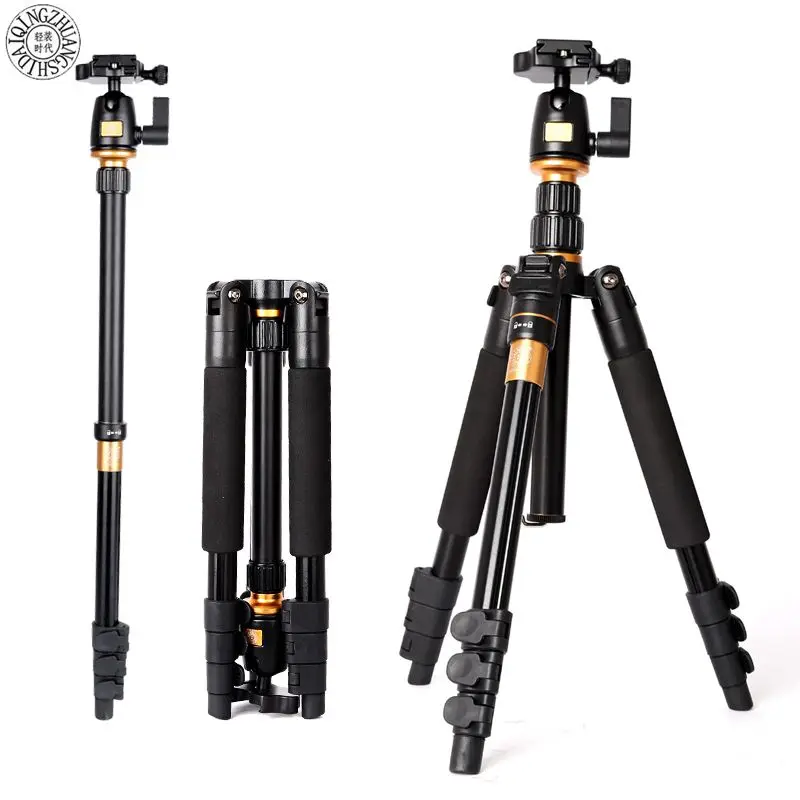 QZSD Q555 professional portable lock lever aluminum tripod Monopod