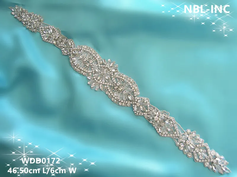 ( 30pcs) Wholesale Bridal Sash Handmade Beaded Sewing Rhinestone