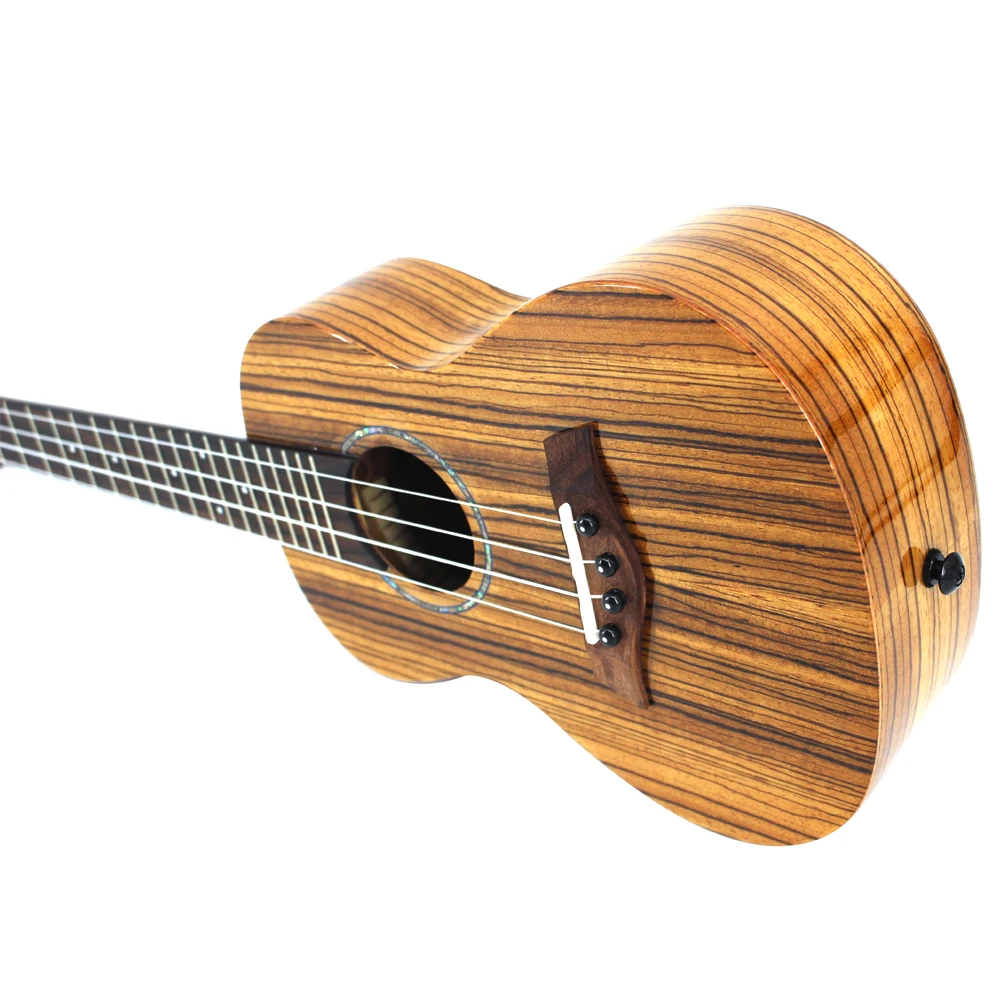 Eastun 23 "глянцевый Ukelele палисандр гриф 4 Strings Гавайский мини гитара Зебра укулеле Уке