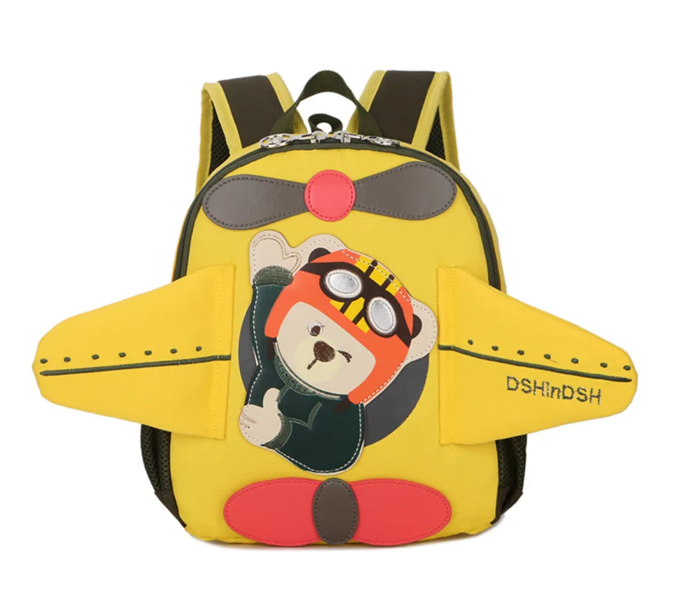 Creative Cartoon Bear plane Toddler backpack Anti lost kindergarten