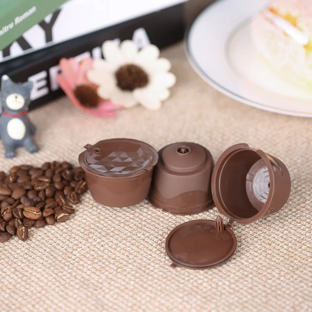 

3pcs/set Coffee Capsule Dolce Gusto Coffee Filter Reusable Dolce Gusto Coffee Capsule with Spoon and Brush