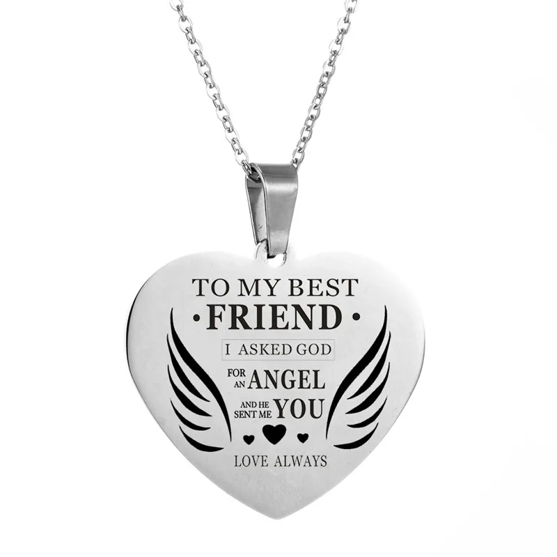 Для моей дочери/жены/сестры ожерелье из нержавеющей стали крыло чокер ангела ожерелье сердце любовь ожерелье s для женщин подарок ювелирные изделия